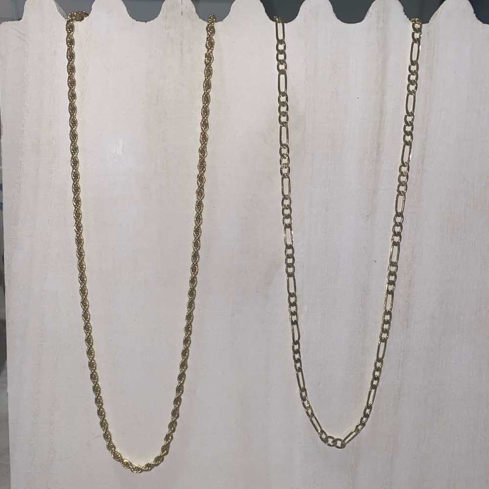 Gold necklaces for layering